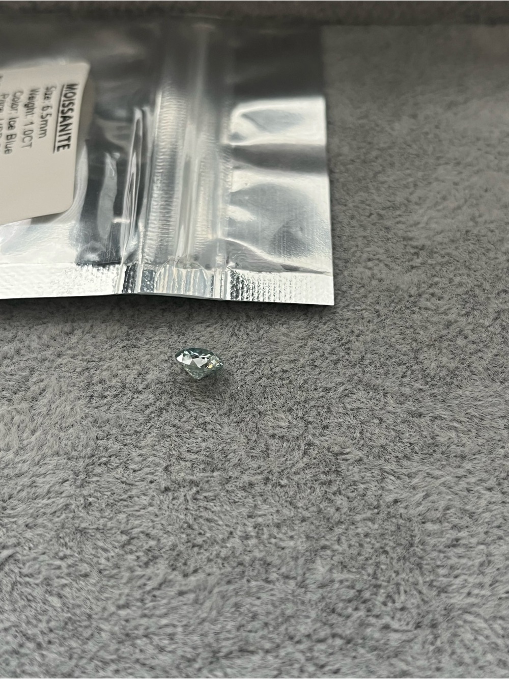 Ice Blue Moissanite Loose Stone 6.5mm 1 CT DTP
